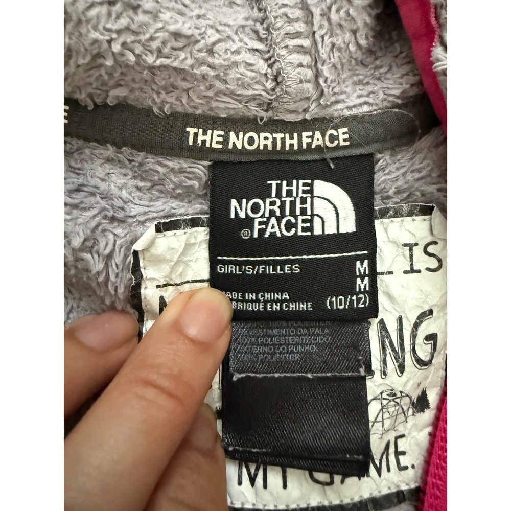 THE NORTH FACE Girls Hoodie Fleece Gorpcore Outdoorsy Warm‎ M 10/12 - Picture 4 of 9
